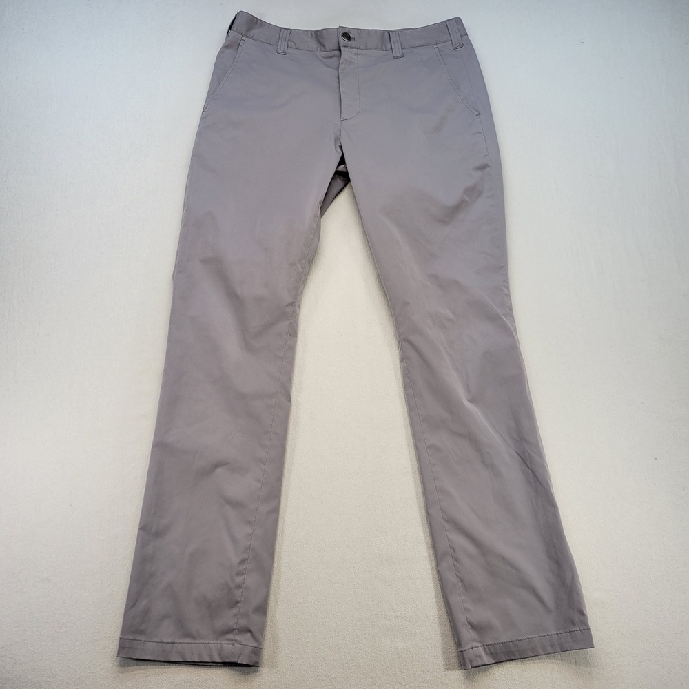 Bluffworks Chino Pants Mens 34x34 Gray Tailored Fit Travel Performance
